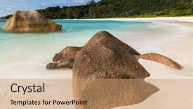  Presentation with granite - Beautiful presentation theme featuring beach rocks - beautifully shaped granite boulders backdrop and a coral colored foreground