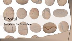  Presentation with beach rocks - PPT theme featuring beach rocks - pebbles collection background and a soft green colored foreground