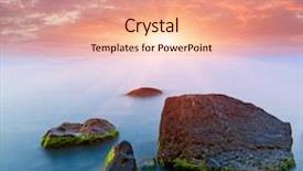  Presentation with sea water - Slide deck featuring beach rocks - stones in sea water background and a  colored foreground