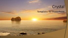  Presentation with beach rocks - Audience pleasing slides consisting of beach rocks - sunset on a background backdrop and a coral colored foreground