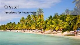  Presentation with republic dominican - Presentation consisting of beach saona island dominican republic background and a light blue colored foreground