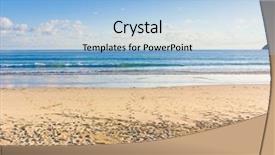  Presentation with resort - Audience pleasing PPT theme consisting of beach scene - sea resort waters backdrop and a light blue colored foreground