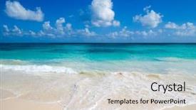  Presentation with under the sea and earth - Amazing presentation design having beach scene - tropical sea under the blue backdrop and a lemonade colored foreground