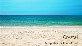  Presentation with tropical - Slide deck enhanced with beach scene - tropical sea under the blue background and a lemonade colored foreground