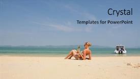  Presentation with thailand - Beautiful slide set featuring beach scene naka island thailand backdrop and a teal colored foreground