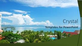  Presentation with pacific - Amazing slides having beach scene tropics pacific ocean backdrop and a light blue colored foreground