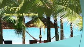  Presentation with pacific - PPT theme having beach scene tropics pacific ocean background and a tawny brown colored foreground