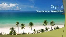  Presentation with pacific - PPT layouts having beach scene tropics pacific ocean background and a ocean colored foreground