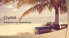  Presentation with scene - Colorful PPT layouts enhanced with beach scene backdrop and a lemonade colored foreground