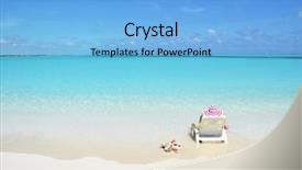  Presentation with scene - Presentation theme consisting of beach scene background and a light blue colored foreground