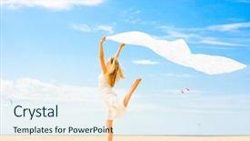  Presentation with cloud - Beautiful presentation theme featuring beach series in my portfolio backdrop and a sky blue colored foreground