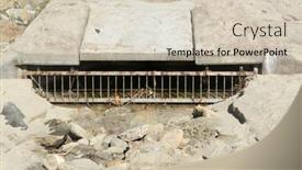  Presentation with flooding - Audience pleasing slide deck consisting of beach-sewer-used-to-drain backdrop and a soft green colored foreground