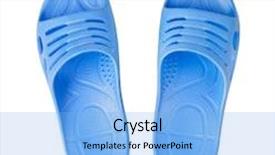  Presentation with shoes - Theme having beach-shoes-isolated-on-white background and a light blue colored foreground