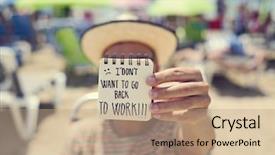  Presentation with close up of young girls - Audience pleasing PPT theme consisting of beach showing a spiral note backdrop and a coral colored foreground