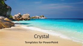  Presentation with tropical beach party - Presentation theme enhanced with beach similan islands andaman sea background and a lemonade colored foreground