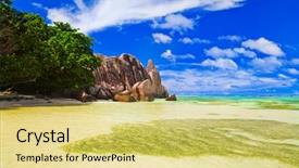  Presentation with beach - Slides consisting of beach-source-d-argent background and a yellow colored foreground