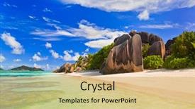  Presentation with beach - Audience pleasing presentation theme consisting of beach source d'argent backdrop and a  colored foreground