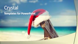 Presentation with summer christmas - Colorful PPT layouts enhanced with beach summer vacations christmas backdrop and a teal colored foreground