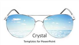  Presentation with sun - PPT theme with beach sunglasses - black sun glasses background and a  colored foreground
