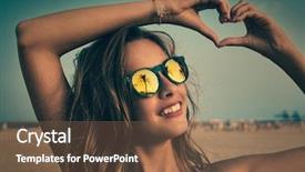  Presentation with heart shape tree - PPT theme consisting of beach sunglasses with palm tree background and a tawny brown colored foreground