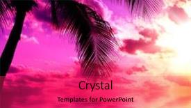  Presentation with sunset beach - PPT theme featuring beach sunset background and a red colored foreground