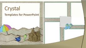  Presentation with scrapbook - PPT theme consisting of beach theme square scrapbook template background and a cream colored foreground