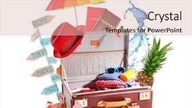  Presentation with creative - Presentation theme consisting of beach themed - creative collage for travelling theme background and a lemonade colored foreground