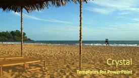  Presentation with summer time - Cool new presentation theme with beach-time-beautiful-beach backdrop and a  colored foreground