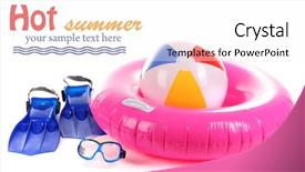  Presentation with life procesess - Beautiful presentation theme featuring beach toys - life ring inflatable ball flippers backdrop and a white colored foreground