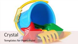  Presentation with beach - Presentation with beach toys isolated on white background and a lemonade colored foreground