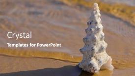  Presentation with treasure - Beautiful slides featuring beach treasure paradise blue backdrop and a coral colored foreground