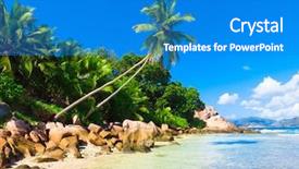  Presentation with scene - Theme enhanced with beach trees - scene beauty sea background and a teal colored foreground