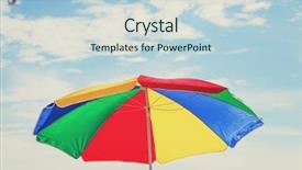  Presentation with seagull - Cool new PPT layouts with beach umbrella with a seagull backdrop and a lemonade colored foreground