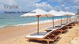  Presentation with indonesia - Slide set featuring beach-umbrellas-at-thomas-beach background and a light blue colored foreground