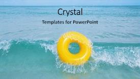  Presentation with seashell - Amazing presentation having beach under sunset sun light backdrop and a light blue colored foreground