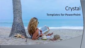  Presentation with coconut tree fruits - Presentation having beach under the coconut tree background and a light blue colored foreground