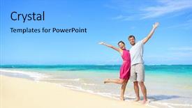  Presentation with freedom fighter india - Colorful PPT theme enhanced with beach vacation - happy carefree winning backdrop and a light gray colored foreground