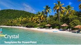 Presentation with tropical - Presentation theme having beach vacation paddling on stand background and a teal colored foreground