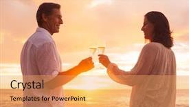  Presentation with retirement celebration - Cool new presentation with beach vacation travel retirement anniversary backdrop and a yellow colored foreground