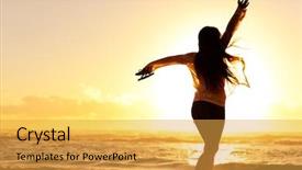  Presentation with healthy living - PPT layouts having beach vacation vitality healthy living background and a yellow colored foreground