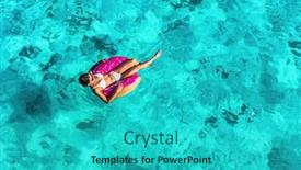  Presentation with turquoise beach - Amazing theme having beach-vacation-woman-relaxing backdrop and a teal colored foreground