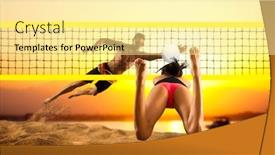  Presentation with beach volleyball - Audience pleasing PPT layouts consisting of beach-volleyball-player-in-action backdrop and a blonde colored foreground