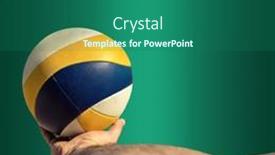  Presentation with athletes - Slides having beach-volleyball-player-in-action background and a ocean colored foreground