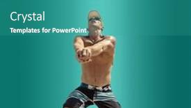  Presentation with beach volleyball - Slides having beach-volleyball-player-in-action background and a teal colored foreground