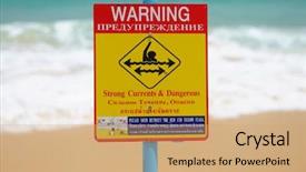  Presentation with thailand finance - Beautiful slide deck featuring beach warning sign in thailand backdrop and a  colored foreground