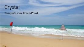  Presentation with thailand - Beautiful presentation theme featuring beach warning sign in thailand backdrop and a light blue colored foreground
