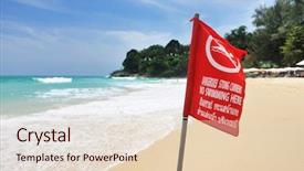  Presentation with thailand - Audience pleasing PPT theme consisting of beach warning sign in thailand backdrop and a  colored foreground