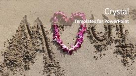  Presentation with love words - PPT layouts consisting of beach with a hawaiian background and a coral colored foreground