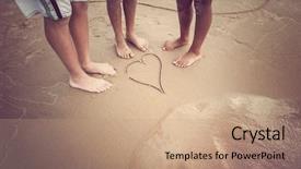  Presentation with diverse children - Theme having beach with a heart background and a coral colored foreground