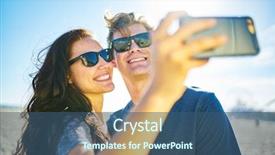  Presentation with romantic beach - Slide set featuring beach with bright sun background and a ocean colored foreground